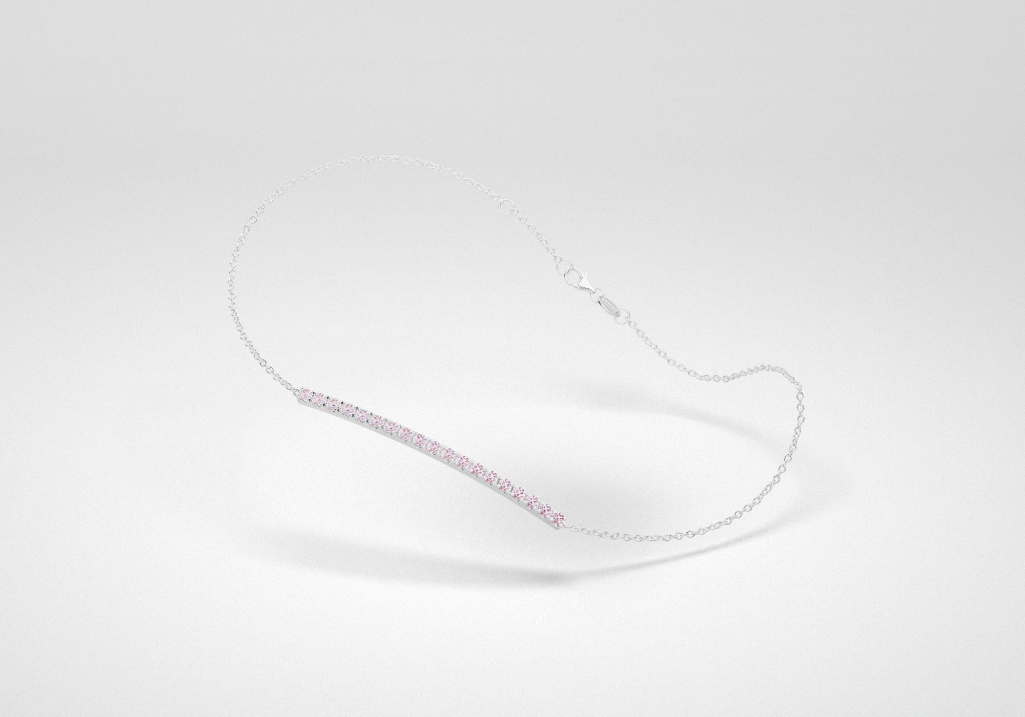 The Line Bracelet - Pink - White Gold 18 Kt