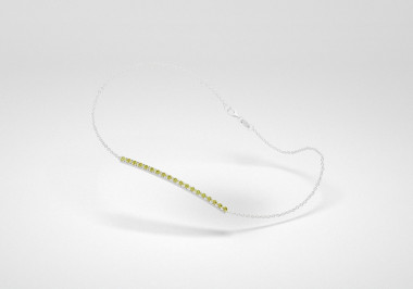 The Line Bracelet - Olive - White Gold 18 Kt