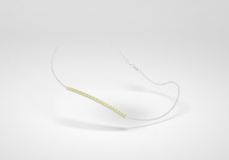 The Line Bracelet - Canary - White Gold 18 Kt