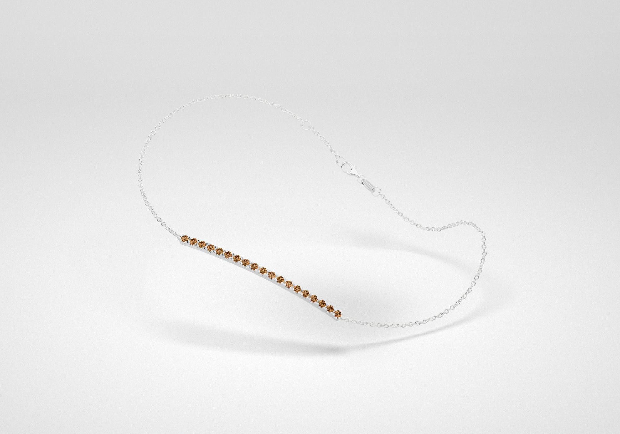 The Line Bracelet - Chocolate - White Gold 18 Kt