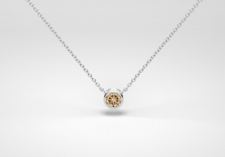 The One Necklace - Champagne - White Gold 18 Kt