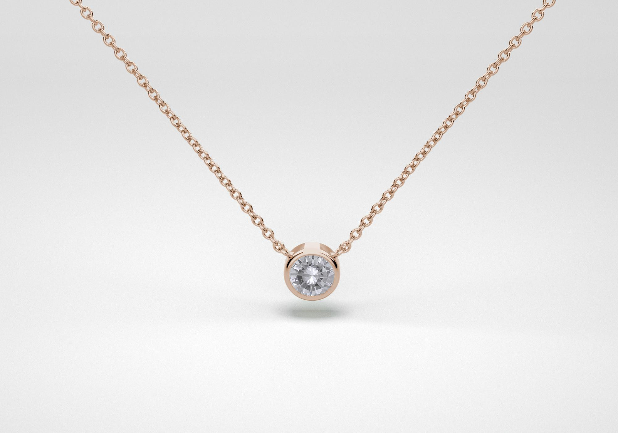 The One Necklace - Gray - Rose Gold 18 Kt