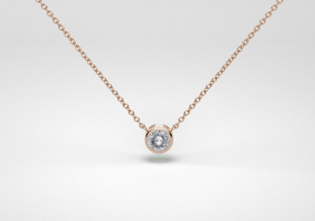The One Necklace - Gray - Rose Gold 18 Kt