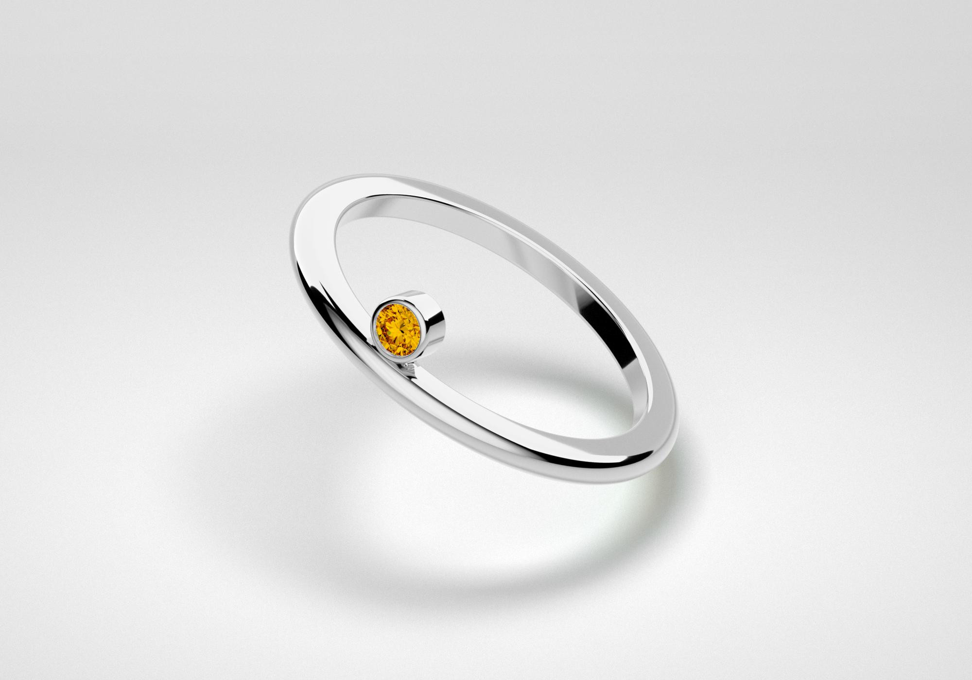 The One Ring - Cognac - White Gold 18 Kt