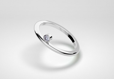 The One Ring - Steel - White Gold 18 Kt