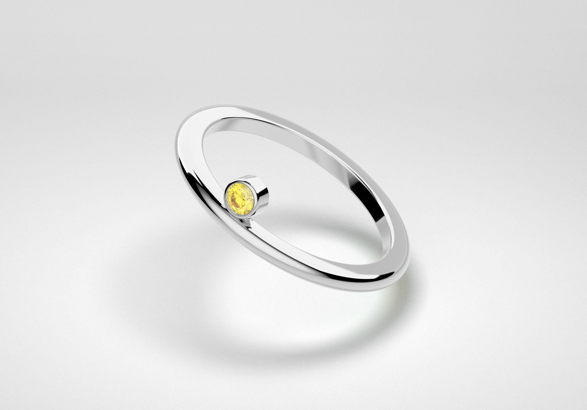 The One Ring - Canary - White Gold 18 Kt