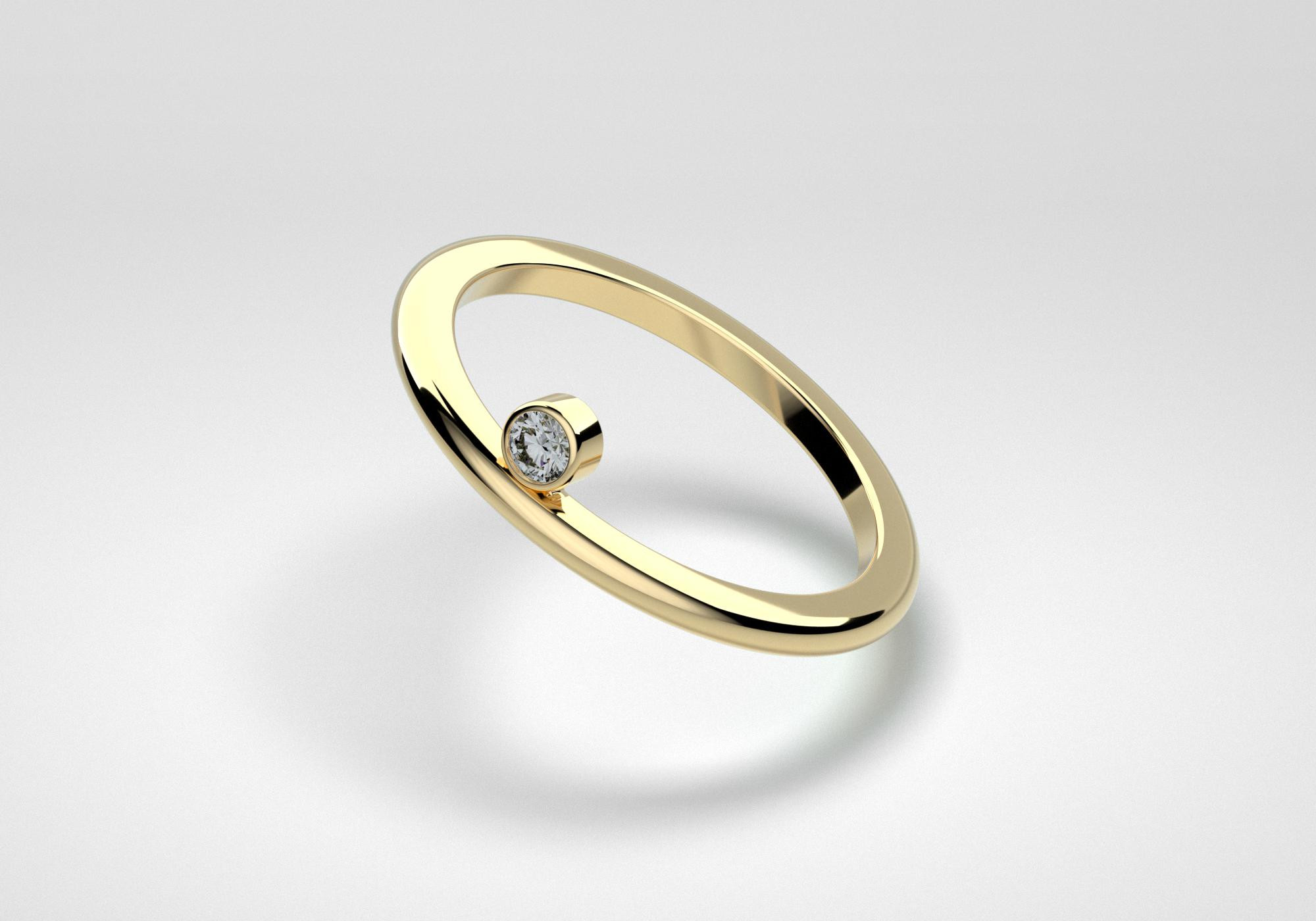 The One Ring - Gray - Yellow Gold 18 Kt