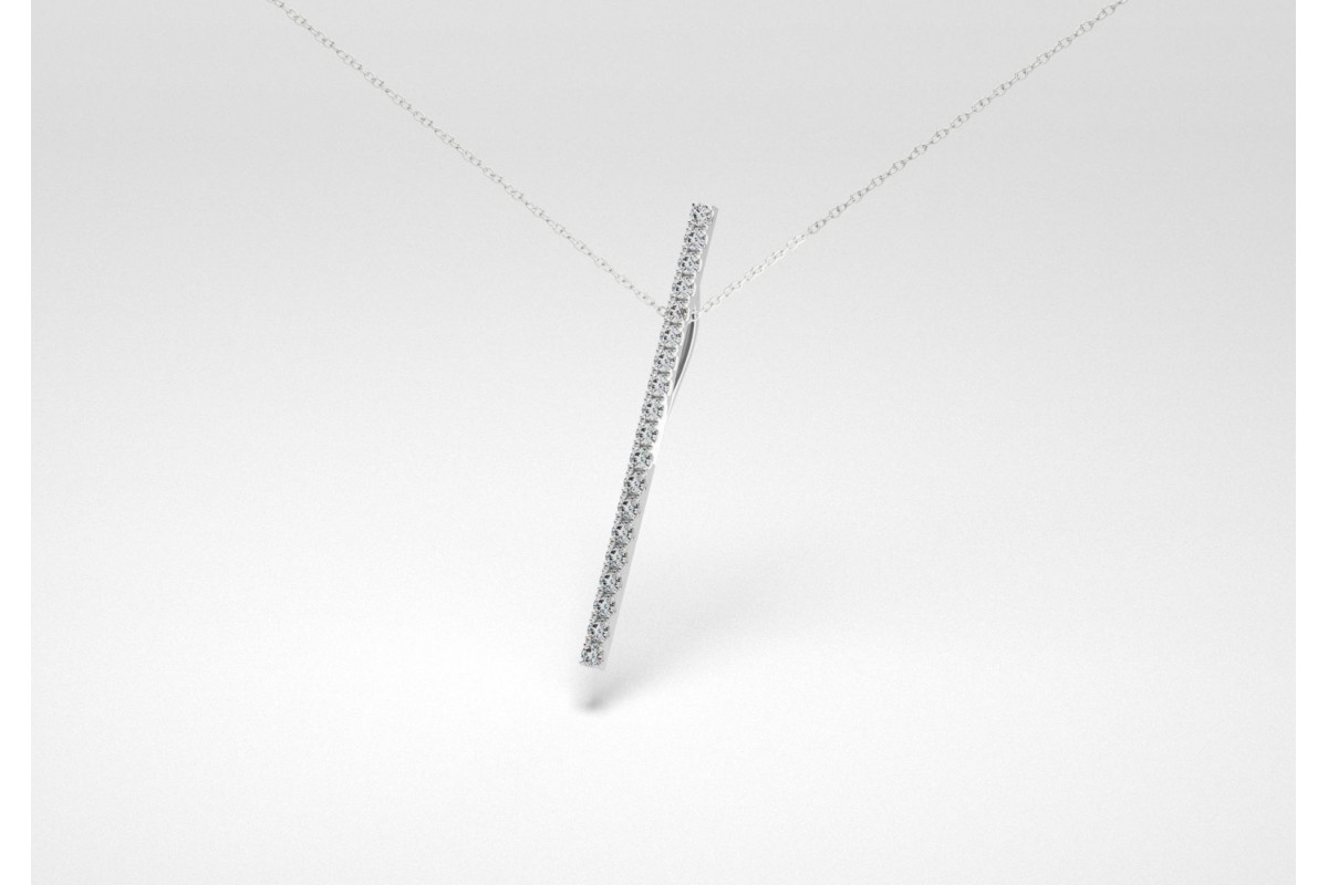 The Line Necklace - Gray - White Gold 18 Kt