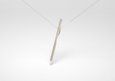 The Line Necklace - Champagne - White Gold 18 Kt