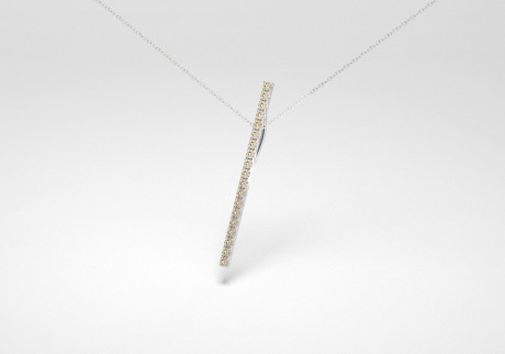 The Line Necklace - Champagne - White Gold 18 Kt