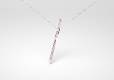 The Line Necklace - Pink - White Gold 18 Kt