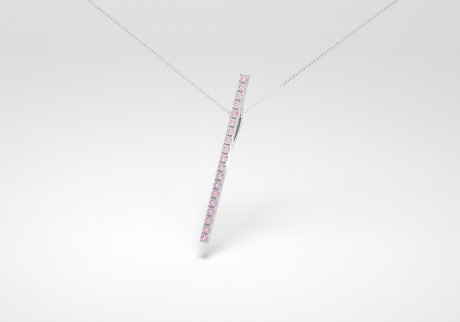 The Line Necklace - Pink - White Gold 18 Kt
