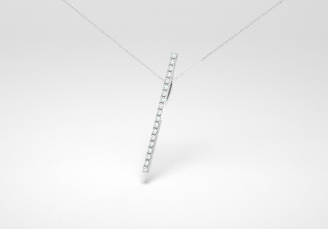 The Line Necklace - White - White Gold 18 Kt