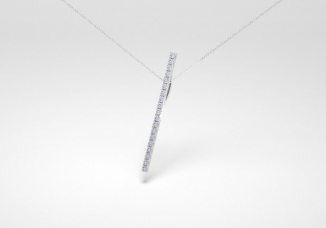 The Line Necklace - Steel - White Gold 18 Kt