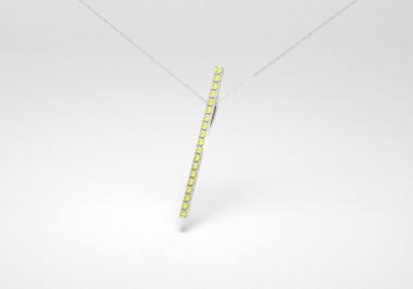 The Line Necklace - Canary - White Gold 18 Kt