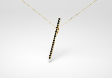 The Line Necklace - Black - Yellow Gold 18 Kt