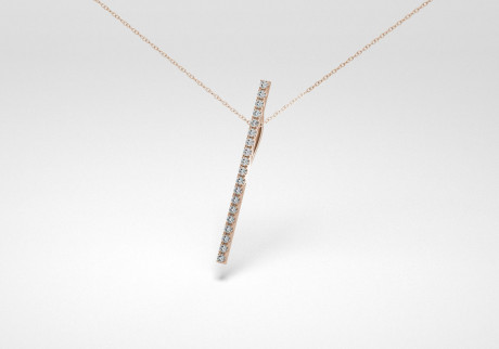 The Line Necklace - Gray - Rose Gold 18 Kt