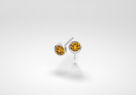 The One Earrings - Cognac - White Gold 18 Kt