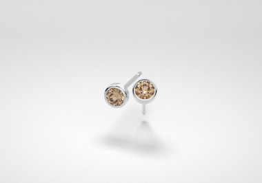 The One Earrings - Champagne - White Gold 18 Kt