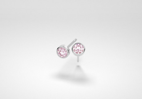 The One Earrings - Pink - White Gold 18 Kt