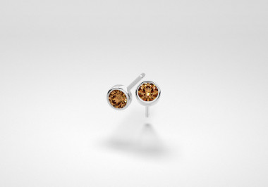 The One Earrings - Chocolate - White Gold 18 Kt
