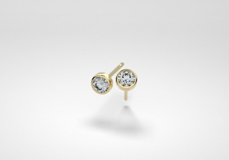 The One Earrings - Gray - Yellow Gold 18 Kt