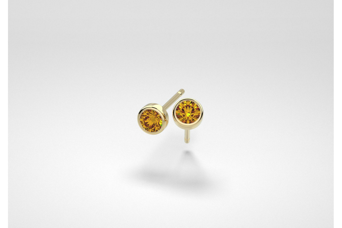 The One Earrings - Cognac - Yellow Gold 18 Kt