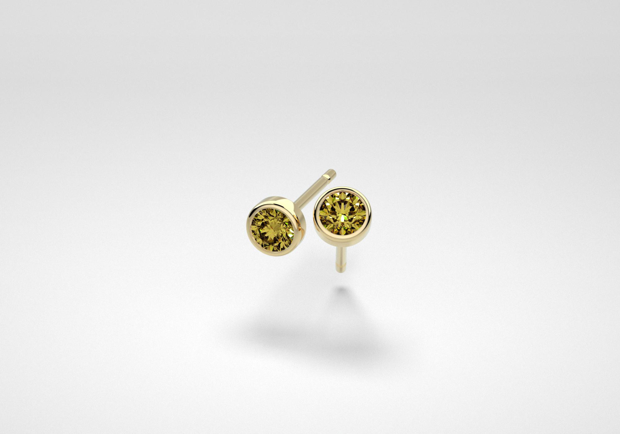 The One Earrings - Olive - Yellow Gold 18 Kt