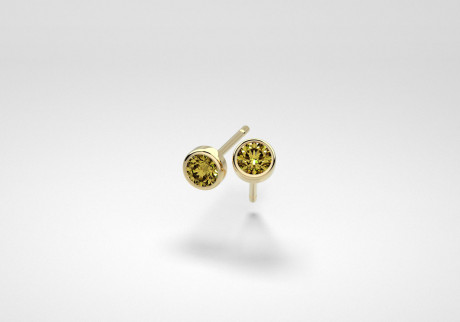 The One Earrings - Olive - Yellow Gold 18 Kt