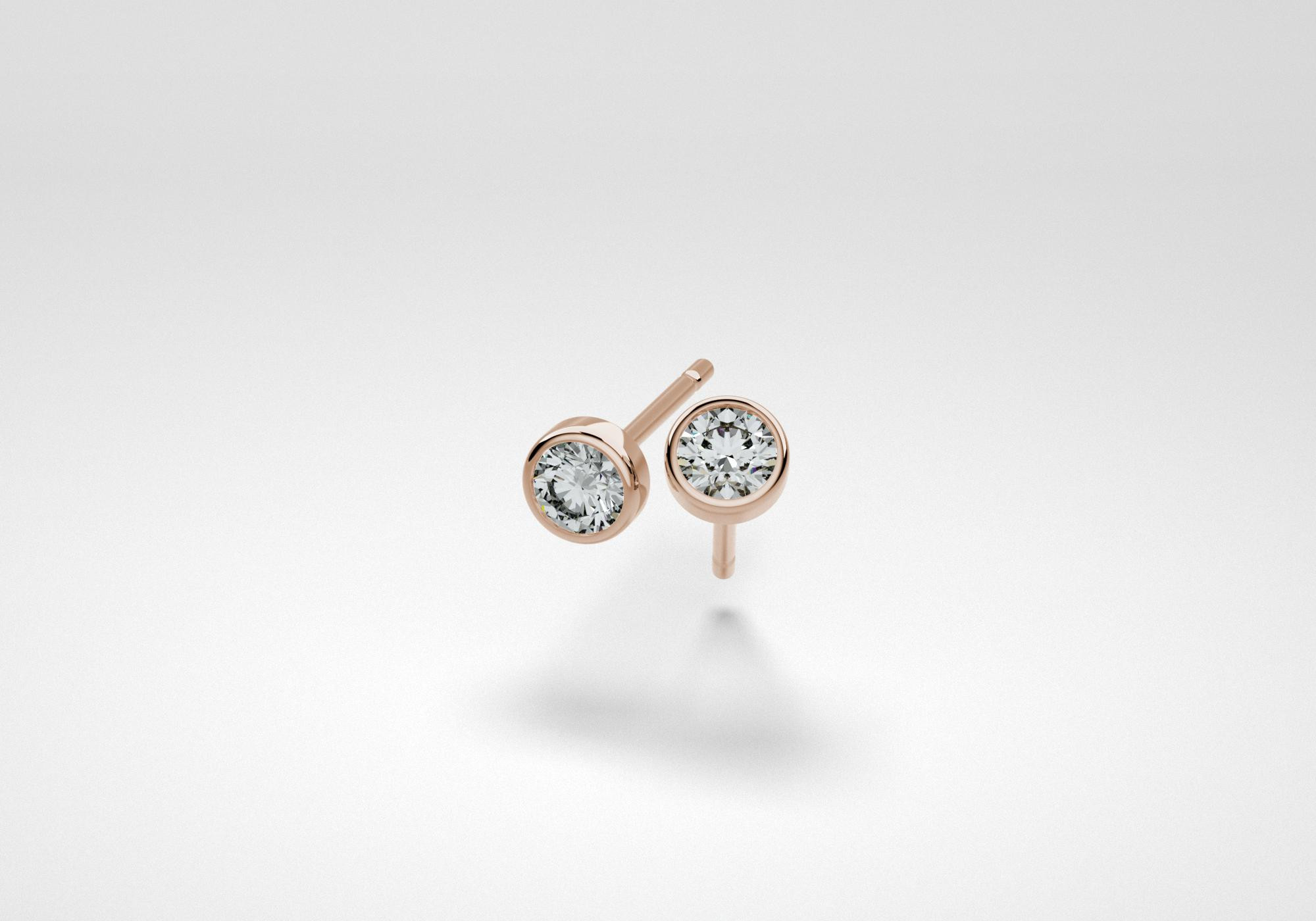 The One Earrings - Gray - Rose Gold 18 Kt