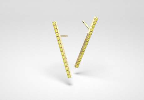 The Line Earrings - Canary - Yellow Gold 18 Kt