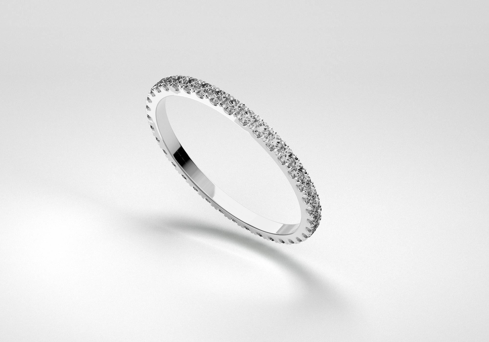 The Line Eternity Ring - Gray - White Gold 18 Kt