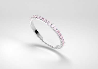 The Line Eternity Ring - Pink - White Gold 18 Kt