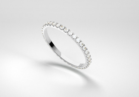 The Line Eternity Ring - White - White Gold 18 Kt