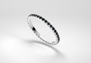 The Line Eternity Ring - Black - White Gold 18 Kt