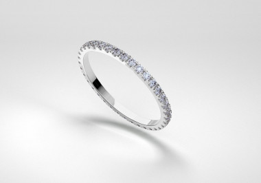The Line Eternity Ring - Steel - White Gold 18 Kt