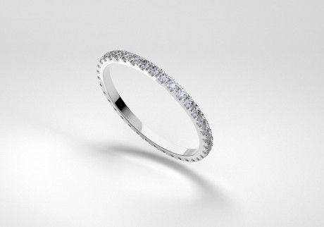 The Line Eternity Ring - Steel - White Gold 18 Kt