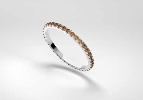 The Line Eternity Ring - Chocolate - White Gold 18 Kt