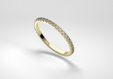 The Line Eternity Ring - Gray - Yellow Gold 18 Kt