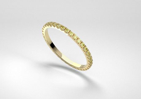The Line Eternity Ring - Canary - Yellow Gold 18 Kt