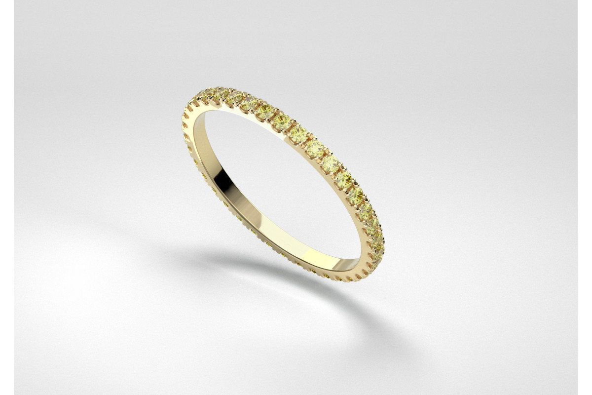 The Line Eternity Ring - Canary - Yellow Gold 18 Kt