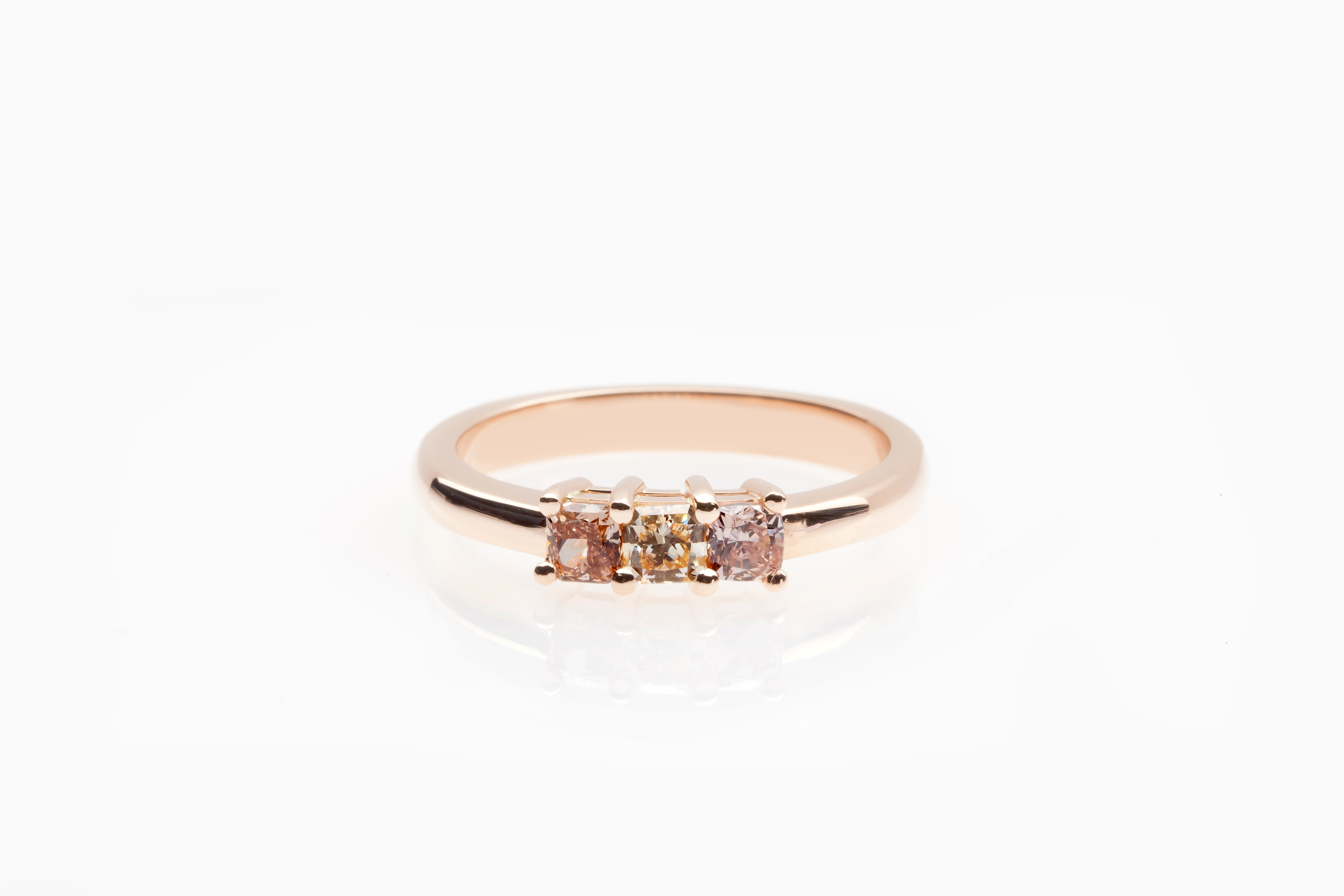 Natural Champagne and Pink Diamonds Ring